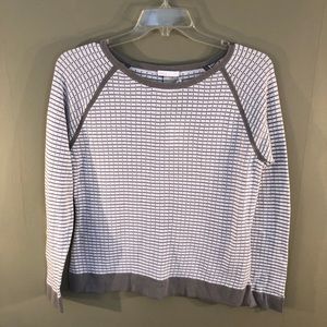 NWT Dalia Gray & White Cotton Sweater
